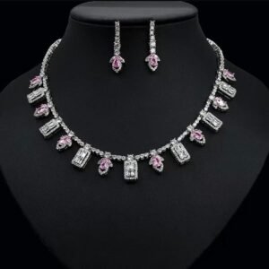 Necklace silver pink the refined