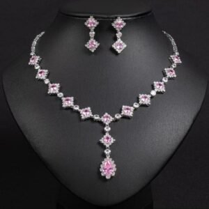 Necklace silver pink queen